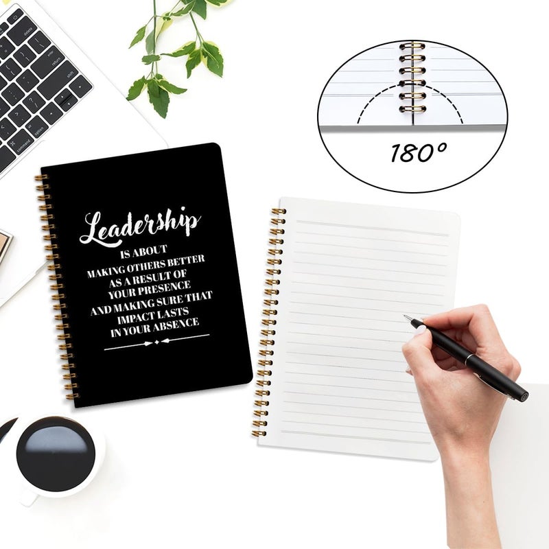 CQM Leadership Spiral Notebook, 160 Pages A5 Lined Wide Ruled Spiral Notebook for Note Taking Meeting, Notebooks & Writing Pads, Leadership Gifts for Boss Manager, Notebooks for Work Office College - Image 3